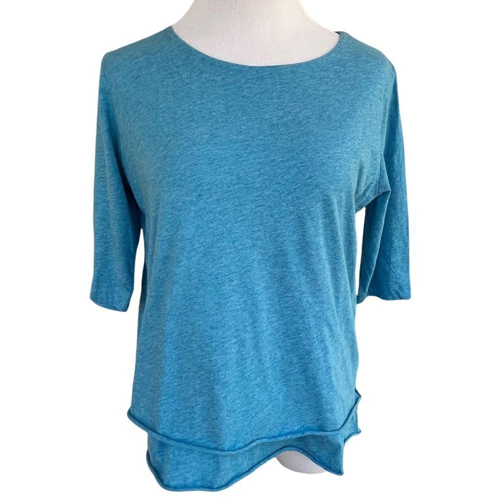 Indigenous Brand Blue Organic Cotton 3/4 Sleeve top S